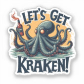 Kraken Funny Rum Drink Octopus Sticker (Voorkant)