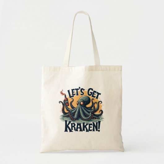 Kraken Funny Rum Drink Octopus Tote Bag (Voorkant)