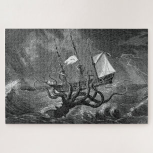 Kraken Giant Squid Zee Monster Ship Poster Legpuzzel