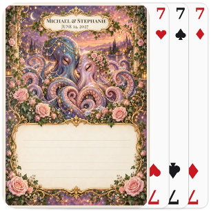 Kraken Huwelijksgastenboek Handtekeningen Deck Pokerkaarten