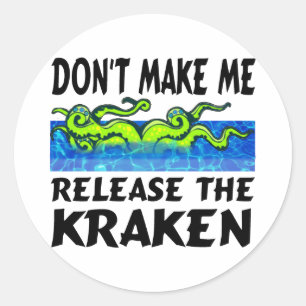 Kraken laat de kraken los ronde sticker