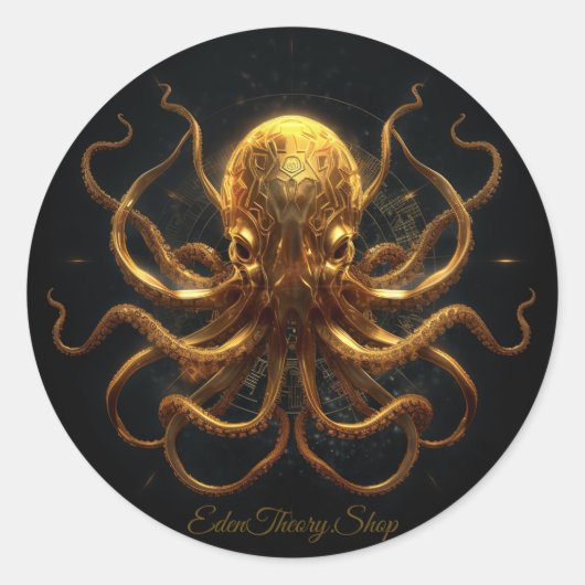 Kraken Logo Ronde Sticker (Voorkant)