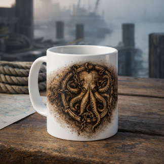 Kraken Merk Piraat Zegeltekens Koffiemok