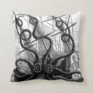 Kraken/Octopus Eatting A Pirate Ship, 20-inch Pill Kussen