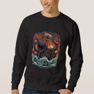 Kraken Octopus Illustration Crewneck Trui