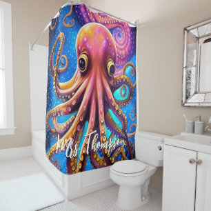 Kraken Octopus met persoonlijke naam Douchegordijn