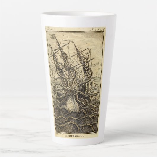 Kraken Print Latte Mok (Voorkant)