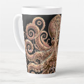 Kraken Steampunk Octopus  goud en zwart Latte Mok (Linkerhoek)