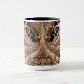 Kraken Steampunk Octopus  goud en zwart Mok (Midden)