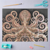 Kraken Steampunk Octopus Ornate Gold Black Tissuepapier (Craft)