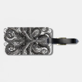 Kraken Steampunk Octopus Zwart Bagagelabel (Achterkant horizontaal)