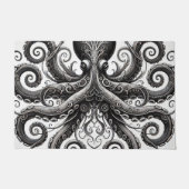Kraken Steampunk Octopus Zwart Deurmat (Voorkant)