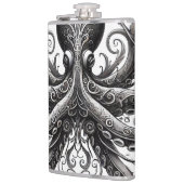 Kraken Steampunk Octopus  Zwart Heupfles (Links)