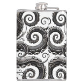 Kraken Steampunk Octopus  Zwart Heupfles (Achterkant)