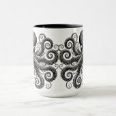 Kraken Steampunk Octopus Zwart Mok (Midden)