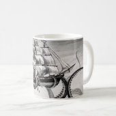 Kraken tenant la tasse de blanc de pirate/bateau (Devant droit)