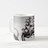 Kraken tenant la tasse de blanc de pirate/bateau (Devant gauche)
