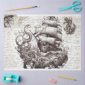 Kraken vs pirate ship nautical tissuepapier (Craft)