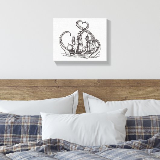 Kraken Wall Art | Kraken Art | Impression Canvas (Insitu(Chambre))