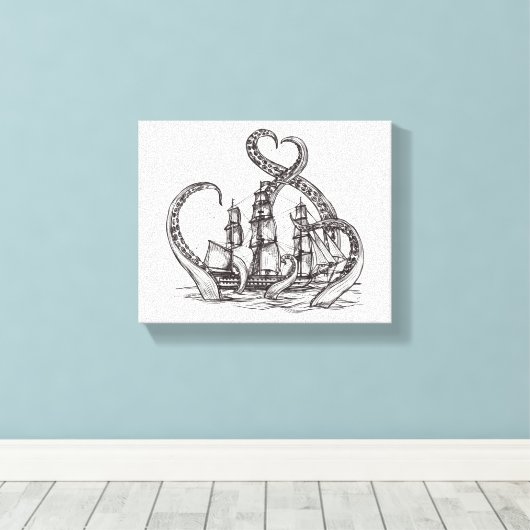 Kraken Wall Art | Kraken Art | Impression Canvas (Insitu (Plancher de Bois))
