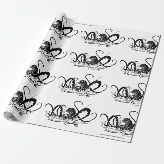 Kraken Wrapping Paper Cadeaupapier (Uitgerold)