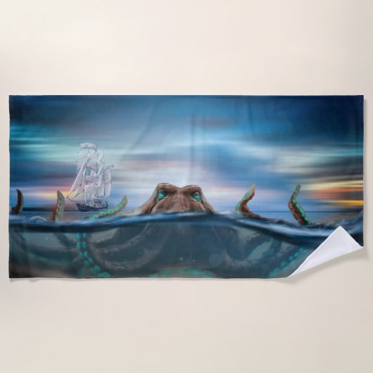  Kraken Zee Monster Strandlaken (Voorkant)