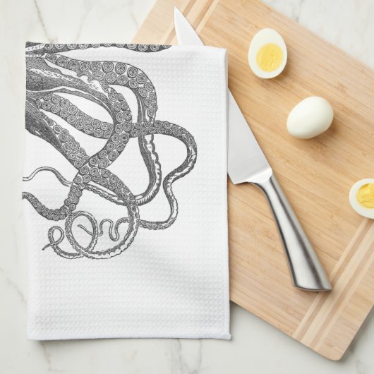 Kraken - Zwarte Reuzenoctopus / Cthulhu Theedoek (Quarter Fold)