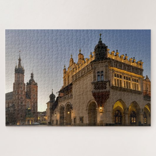 Krakow Cloth Hall en Basilica Jigzaag Puzzle Legpuzzel (Horizontaal)