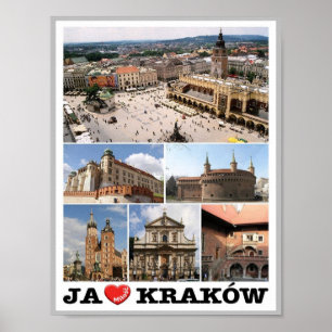 Kraków - I Love - Polen - Poster