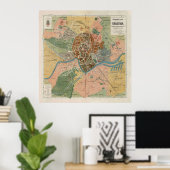 Krakow Poland Map (1916) Poster (Thuiskantoor)