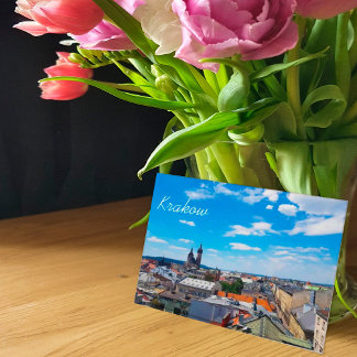 Krakow, Polen, dakpannen van Briefkaart