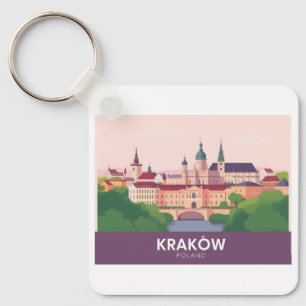 Kraków Polen Pastel Reis – Wawel Kasteel Sleutelhanger