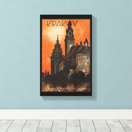 Krakow Polen -  Pools reisposter Canvas Afdruk (Insitu (Houten vloer))