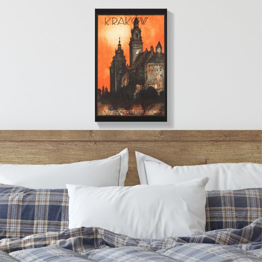Krakow Polen -  Pools reisposter Canvas Afdruk (Insitu (Slaapkamer))