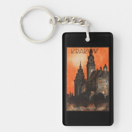 Krakow Polen -  Pools reisposter Sleutelhanger (Voorkant)