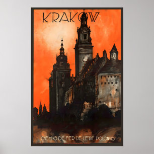 Krakow Polen Vintage Reisiposter Poster