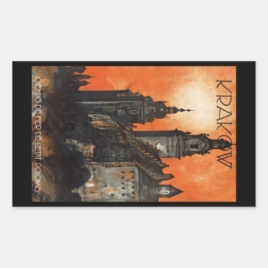 Krakow Rechthoekige Sticker (Voorkant)