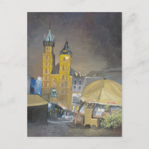 Krakow 's nachts briefkaart