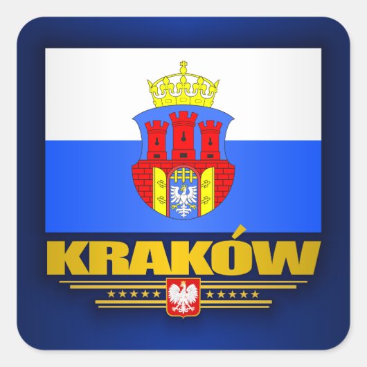 Krakow Vierkante Sticker (Voorkant)
