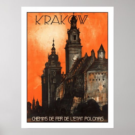 Krakow Vintage Travel Poster (Voorkant)