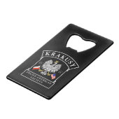 Krakusy Pools Amerikaans Genootschap Flesopener Kredietkaart Flessenopener (Achterkant Gekanteld)