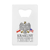 Krakusy Pools Amerikaans Genootschap Flesopener Kredietkaart Flessenopener (Achterkant)