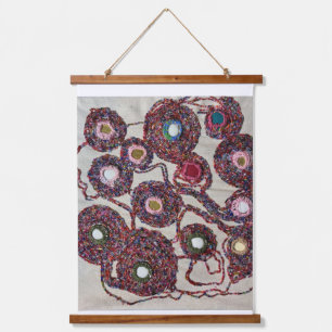 Kralen bloemen hangend wandkleed