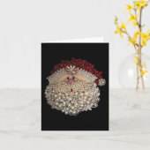 Kralen Kerstman Ster-edelsteen-Wit-Xmas Kaart (Gele Bloem)