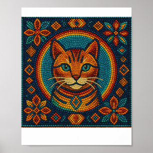 Kralen kitten look ontwerp poster