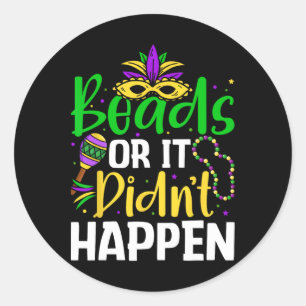 Kralen of het is niet gebeurd ronde sticker