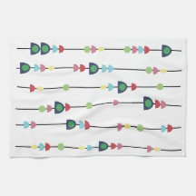 Kralen op snaren theedoek