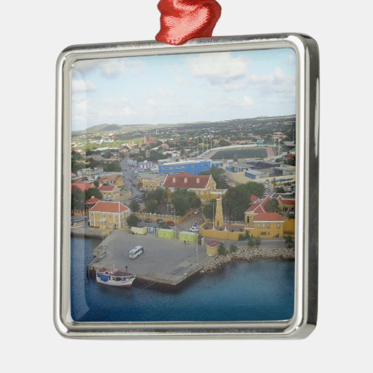 Kralendijk Harborfront Metalen Ornament (Links)
