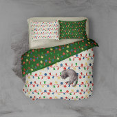 Kralenkrans met retro kerstornamenten kussensloop