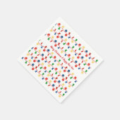 Kralenkrans met retro kerstornamenten servet (Hoek)